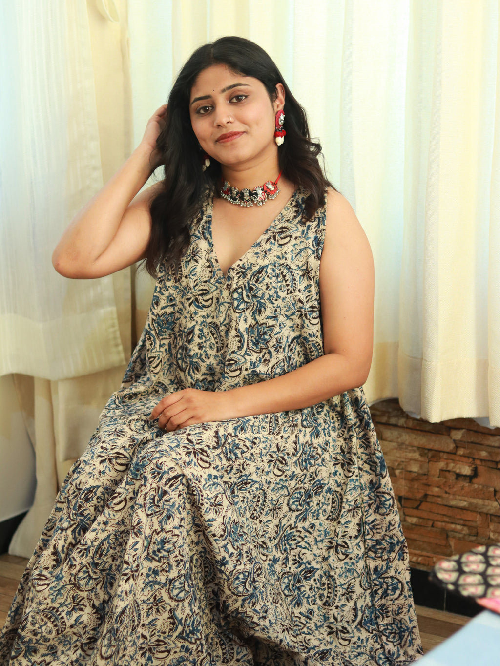 Long Dress(White Print)