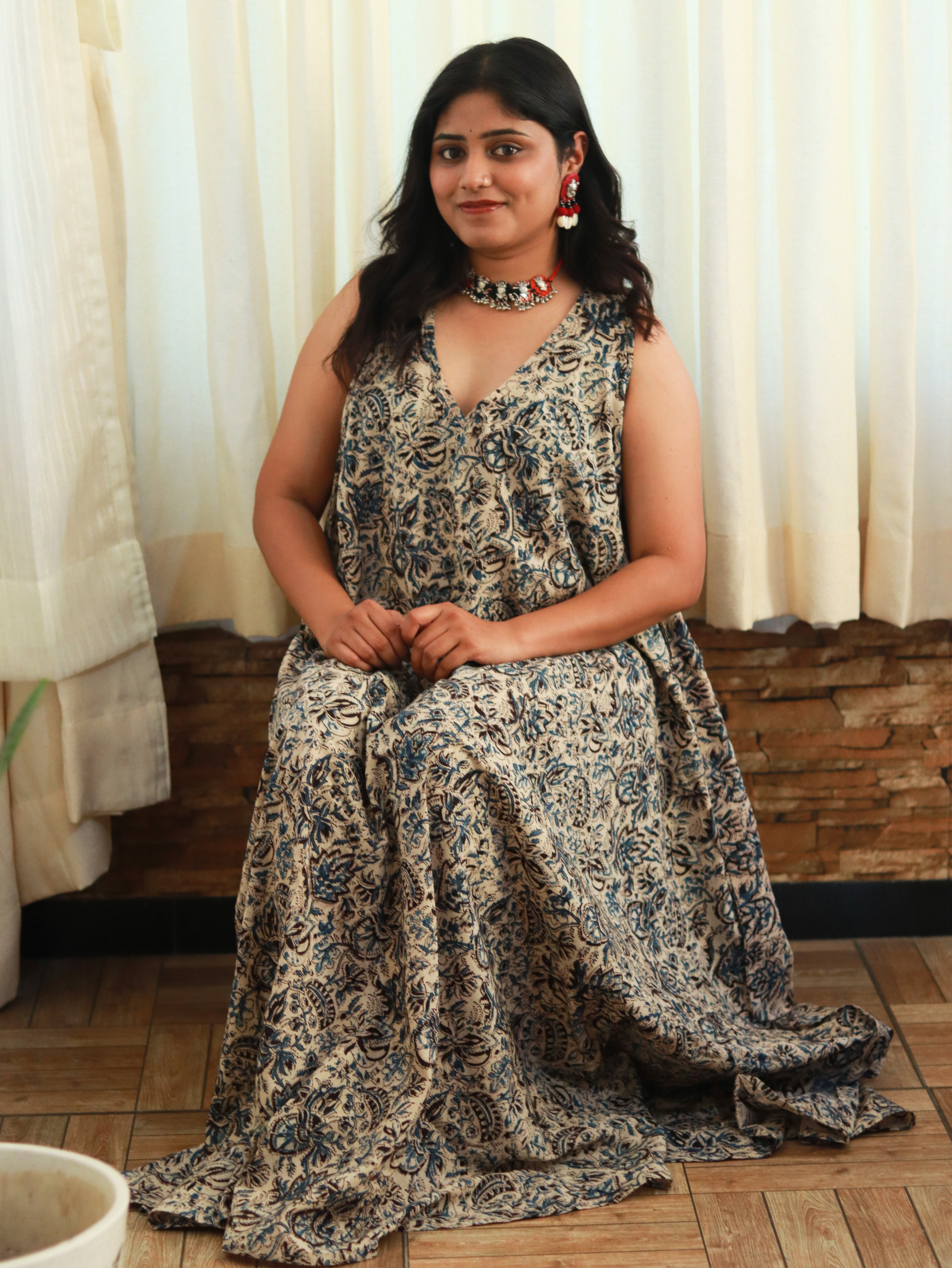 Long Dress(White Print)